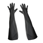 Gants en caoutchouc noir réutilisables 60cm, 1 paire, boîte a vide anti chimique industriel Gants en caoutchouc noir réutilisables 60cm, 1 paire, boîte a vide anti chimique industriel