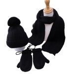 Gants a chapeau et echarpe pour enfants, 3 pices / ensemble, rsistant a l'usure, toucher de la peau, ...