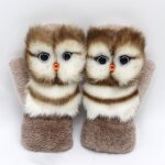 Gants chauds d'hiver en peluche pour hommes, femmes et enfants, imitation d'animaux, longs et mignons, ...
