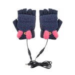 Gants chauffants usb sans doigts pour femme et moi, equipement de chauffage des mains pour ordinateur ...