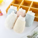 Gants respirants en coton pour b�b�, 1 paire, mitaines de dentition, r�glables, couleur pure et douce ...