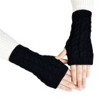Gants a demi - doigts unisexe, mitaines en laine, doux et chauds pour l'hiver