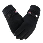 Gants d'hiver en daim pour hommes, chauds, fendus aux doigts, pour le sport en plein air, la conduite, ...