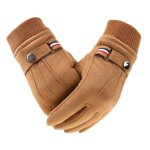 Gants d'hiver en daim pour hommes, chauds, fendus au doigt, sport de plein air, conduite, design avec ... Gants d'hiver en daim pour hommes, chauds, fendus au doigt, sport de plein air, conduite, design avec ...
