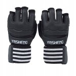 Gants de kickboxing rglables avec repose - poignet demi - doigts fight l noir
