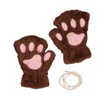 Gants mignons en peluche patte de chat, mitaines en fausse fourrure sans doigts, chauds pour l'hiver, ... Gants mignons en peluche patte de chat, mitaines en fausse fourrure sans doigts, chauds pour l'hiver, ...