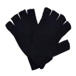 Gants noirs demi - doigts sans doigts, 1 paire, pour femmes et hommes, en laine, tricot, poignet, en ...