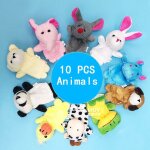 Gants en peluche pour enfants, marionnettes a doigt, jouets pour enfants, animaux en peluche, jouets ...