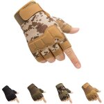 (l)gants tactiques sans doigts , marron , gants militaires de plein air lgers, respirants et protecteurs ...
