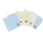 Gants de toilette en mousseline pour bb, pices / ensemble coton naturel doux, serviette de visage, ...