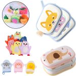 Gant de toilette souple pour bb, article de douche pour enfants, tissu eponge en coton pour bain, tampon ...