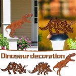Garniture de poteau de cl�ture en m�tal en forme de dinosaure, b