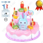 Gteau d'anniversaire jouet fille imitation enfants musique a trois couches bougies souffler a induction ...
