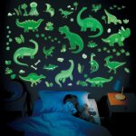 Gds4 - 8087 stickers muraux phosphorescents en forme de dinosaures pour chambre d'enfant amovibles pour ...