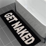 Get naked - tapis de bain - 50 cm x 150 cm - noir et rose - tapis de bain - antidrapant - lavable (noir, ...