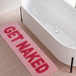 Get naked - tapis de bain - 50 cm x 150 cm - noir et rose - tapis de bain - antidérapant - lavable (rose, ... Get naked - tapis de bain - 50 cm x 150 cm - noir et rose - tapis de bain - antidérapant - lavable (rose, ...