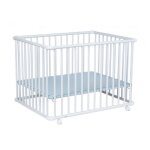 Geuther parc belami + fond reglable 76 x 97 x 71 cadre blanc decor vert d eau