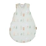 Gigoteuse sans manches roba - woodland buddies - turbulette 100% coton - motif for�t - vert pastel