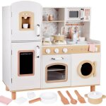 Ginger home cuisine enfant en bois vintage avec plaques electroniques, lumi�res, sons et evier avec eau ...