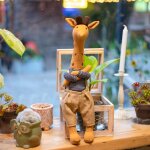 Girafe en peluche gante, jouet animal en peluche mignon, poupe douce, dcor, cadeau d'anniversaire, ...
