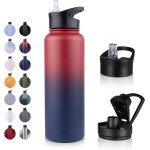 Gjfty - bouteille d'eau en acier inoxydable - 1. 2l avec paille, anti - fuite, gazéifiée, bpa free gourde ... Gjfty - bouteille d'eau en acier inoxydable - 1. 2l avec paille, anti - fuite, gazéifiée, bpa free gourde ...
