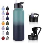 Gjfty - bouteille d'eau en acier inoxydable - 1. 2l avec paille, anti - fuite, gazéifiée, bpa free gourde ... Gjfty - bouteille d'eau en acier inoxydable - 1. 2l avec paille, anti - fuite, gazéifiée, bpa free gourde ...
