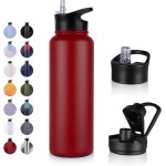 Gjfty - bouteille d'eau en acier inoxydable - 1. 2l avec paille, anti - fuite, gazéifiée, bpa free gourde ... Gjfty - bouteille d'eau en acier inoxydable - 1. 2l avec paille, anti - fuite, gazéifiée, bpa free gourde ...