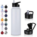 Gjfty - bouteille d'eau en acier inoxydable - 1. 2l avec paille, anti - fuite, gazéifiée, bpa free gourde ... Gjfty - bouteille d'eau en acier inoxydable - 1. 2l avec paille, anti - fuite, gazéifiée, bpa free gourde ...