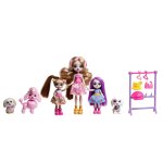 Glam party enchantimals - coffret famille chien et accessoires - mini poup�e - 4 ans et +