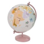 Globe terrestre rose - rose