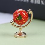 Globe tournant miniature avec support dor�, echelle 1:12, roulement, maison de poup�e, meubles de salon, ...