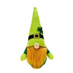 Gnome en peluche elfe dcorations saint patrick, poupe naine, chapeau vert avec shamrock porte - bonheur, ...