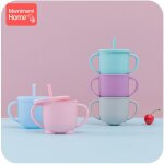 Gobelets d'alimentation en silicone pour b�b�s, 1 pi�ce, tasse d'entra�nement avec couvercles, bouteille ...