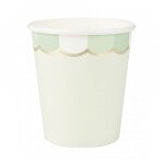 Gobelets festonnes 200 ml vert pastel x 8