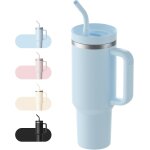 Gobelet isotherme avec paille - 1, 2 l - gourde avec couvercle et paille - passe au lave - vaisselle ...