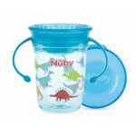 Gobelet magique 360 tritan? avec anses - aqua - dinosaure - 240ml - 6 mois - nby
