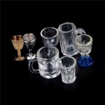 Gobelet en plastique transparent a echelle 1:12, 1 / 2 pi�ces, miniature, mini tasse a vin et a bi�re, ...