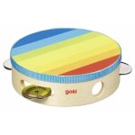 Goki tambourin arc en ciel avec grelots - h4, 5x�14, 5cm - bois
