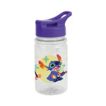 Gourde enfant jemini disney lilo & stitch 380 ml transparente bouchon violet a bec