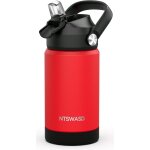 Gourde inox isotherme avec paille couverte, 350 ml bouteille d'eau acier inoxydable a gourdes sans bpa ...