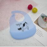 Grand bavoir rond jetable en silicone pour manger, matire douce, stroscopique, pour nourrisson