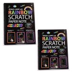 Grand carnet de notes couleur magique arc - en - ciel, 2 pices, papier a gratter, entirement noir, ...