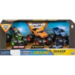 Grand coffret monster jam : 3 v�hicules el toro loco blue thunder grave digger - voiture miniature bleue ...