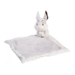 Grand doudou plat lapin panpan lange gris et blanc 27 x 27 cm - peluche enfant et bebe et 1 carte tigre ...