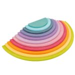 Grand ensemble de construction en bois arc - en - ciel, jeu a empiler, tunnel, jouets montessori, jouet ...