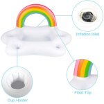 Grand flotteur gonflable en forme de nuage arc - en - ciel - refroidisseur de piscine avec porte - gobelets ...