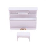 Grand piano en bois avec tabouret 1:12, accessoires miniatures pour maison de poupée, modèles de jouets, ... Grand piano en bois avec tabouret 1:12, accessoires miniatures pour maison de poupée, modèles de jouets, ...