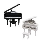 Grand piano miniature en bois avec tabouret, dcor de maison de poupe, echelle 1 / 12, jouets de simulation ...