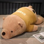 Grand pull bb ours polaire poupe dormant sur le lit compagnon poupe peluche oreiller marron clair ...