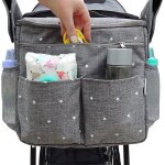 Grand sac de rangement isotherme pour biberons, couches et collations - organiseur de poussette rsistant ...